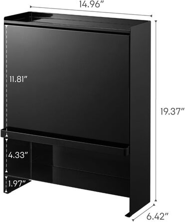 Рівнева підставка для приправ, чорна, сталь/POM смола, 38 x 16,3 x 49,2 см. Чорний колір 16,3 x 38 x 49,2 см (Д x Ш x В), 2010 TOWER 3-