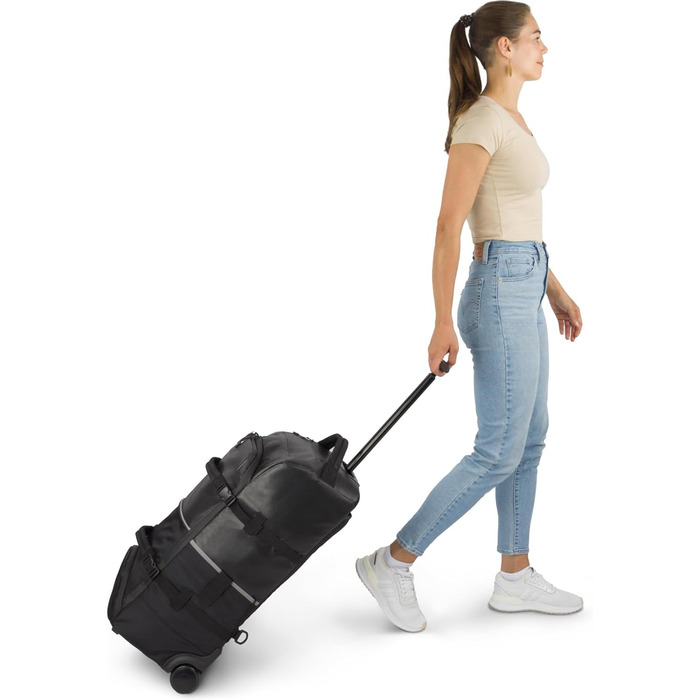 Дорожня сумка normani Backpacker - візок з фронтальним завантаженням та багатьма кишенями, 60 літрів, чорна, водонепроникна