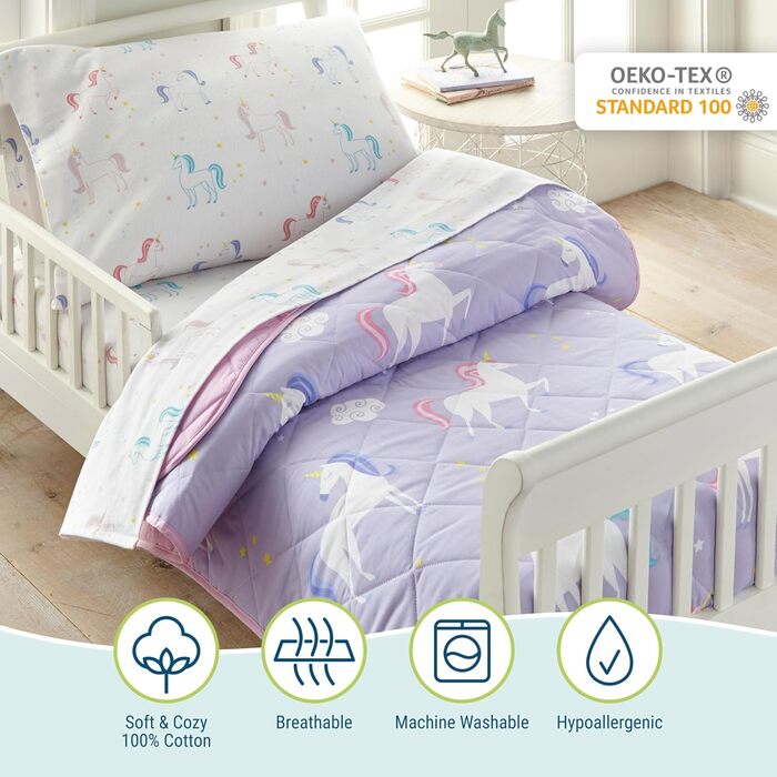 Бавовняний комплект постільної білизни, включає ковдру, простирадло, приталене простирадло та наволочку, узгоджується з іншим деко