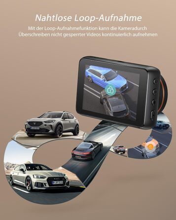 Відеореєстратор передній, 2160P автомобільна камера з картою пам'яті 32GB, нічний відеореєстратор з циклічним записом, G-сенсорне