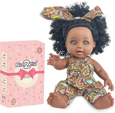 Африканська лялька для дітей Fashion Play Doll Kids Girls, 2you Black Doll 10 Inch Baby Doll