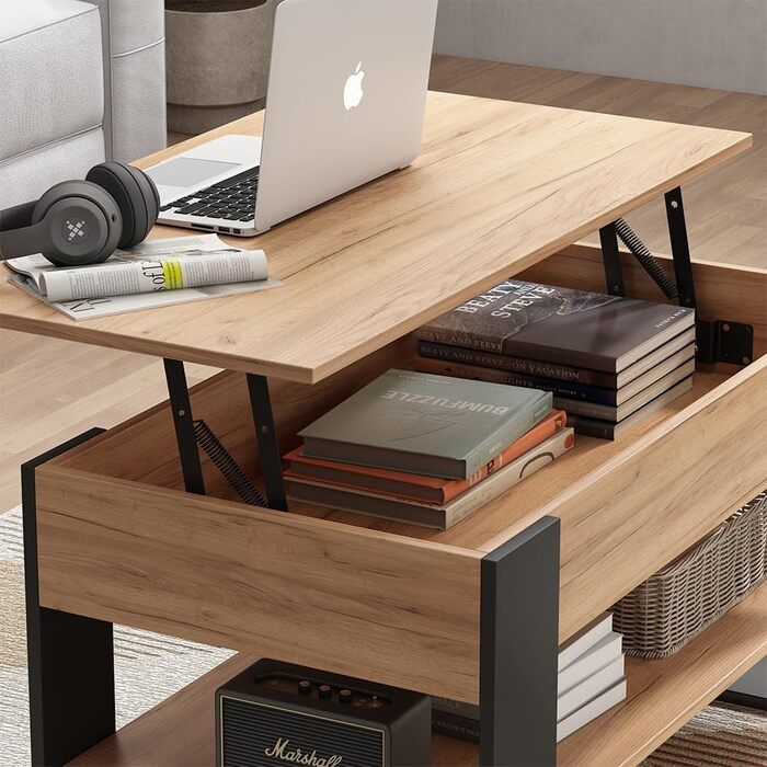 Журнальний столик Vicco Lifto, дуб/антрацит, 92 x 51 см з функцією підйому