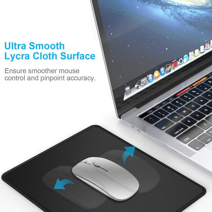 Килимок для миші KTRIO DEB146-Mouse-Pad-Black-3 pack Extend, 3 шт. з протиковзкою гумовою основою та прошитими краями, 275x215 мм (чорний)