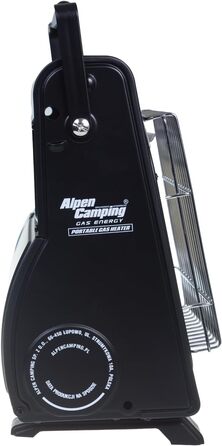 Портативний газовий обігрівач Alpen Camping IK1100, витрата газу 124 г/год, п&39єзорозпал (газова духовка 12 картриджів по 400 мл)