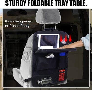 Автомобільний органайзер на заднє сидіння Datanly з піддоном, органайзер на заднє сидіння для дітей, килимки для авто, для подорож