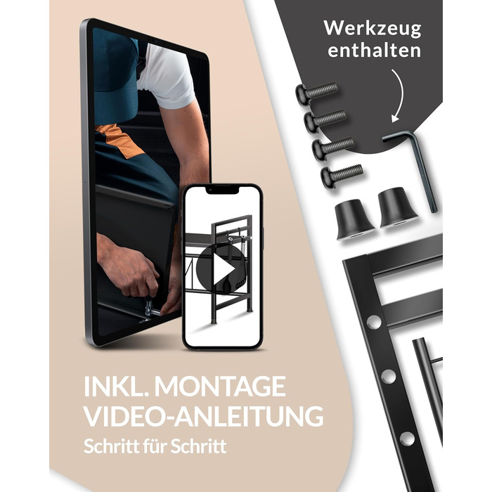 Полиця для мікрохвильової печі, кухонна полиця, стояча, сталь (2-рівнева) Полиця для мікрохвильової печі, шафа для мікрохвильової печі Полиця для зберігання, полиця для пекарні, регульовані по висоті та довжині полиці відеоінструкції, гачки - Чорний, 2-рі