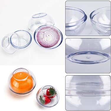 Контейнер для зберігання цибулі з 4 предметів, кульки для зберігання продуктів, що штабелюються, для часнику та цибулі, зберігання в холодильнику, діаметр 7 та 9 см, прозорий, для всього, що має сильний запах