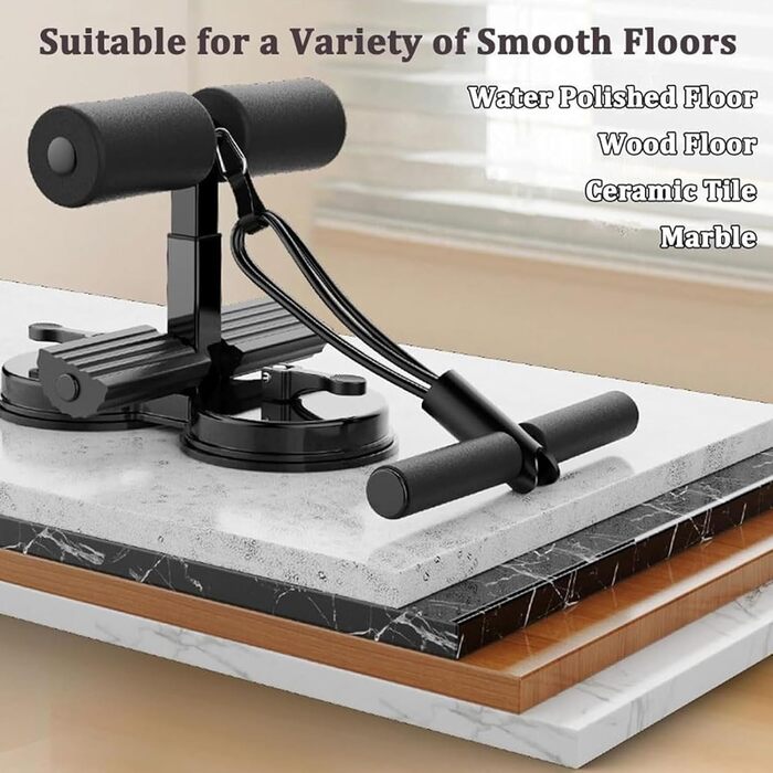 Засіб для тренування м&39язів живота, Багатофункціональний тренажер для м&39язів живота з подвійними присосками та стрічкою опору для тренування м&39язів тулуба та живота, чорний, 26,5*19,5*23,5 см