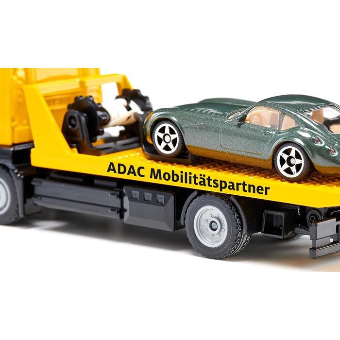 Евакуатор ADAC, вкл. іграшкову машинку для буксирування, 155, Метал/пластик, жовтий, Відповідає оригінальним функціям, Висувна тросова лебідка, Поворотна та опускна транспортна платформа Евакуатор 2722 Одинарний, 2722, MAN