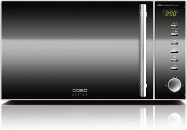 КАСО MG20 Керамічне меню 2-в-1 Мікрохвильова піч з грилем Керамічна основа та решітка для гриля на 2 рівні, гриль 900 Вт, 1000 Вт, 20 л, нержавіюча сталь, дзеркальна 20 літрів
