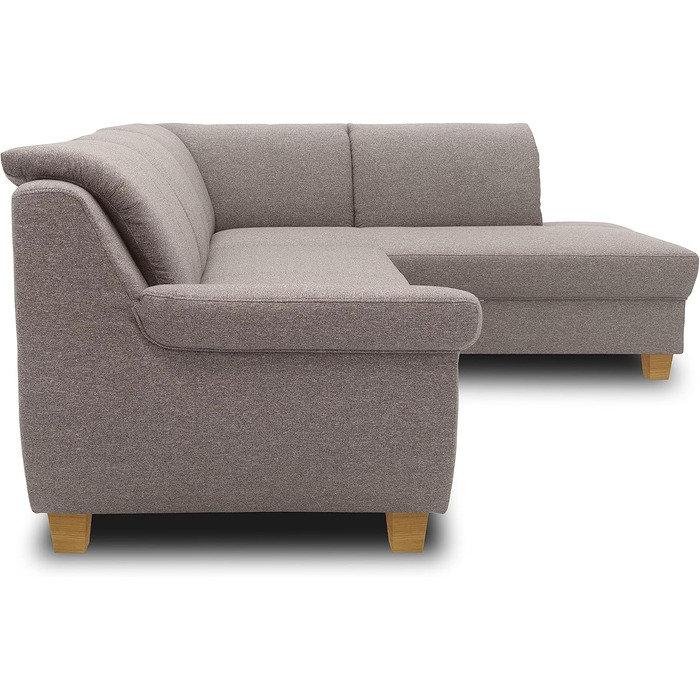 Колекція Панама кутовий диван, класичний L-подібний кутовий диван праворуч, кутовий диван, диван-ліжко, кутовий диван з функцією сну 254 x 186 x 80 см (Ш x Г x В), сіро-коричневий, правий шезлонг з функцією сну, сіро-коричневий
