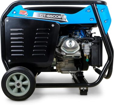 Бензиновий генератор 15 к.с. з електричним стартером Мобільний генератор 400 В 2 x 230 В 6,5 кВт 3-фазний високовольтний генератор 4-тактний бензиновий двигун 420 куб.см Тихий генератор 93 дБ(A)