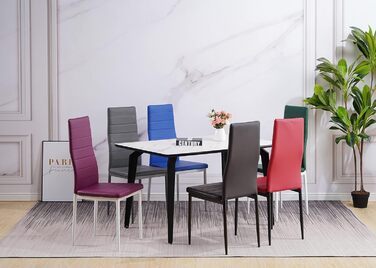 Обідні стільці ALBATROS, комплект з 4 шт. , Milano, чорний - елегантний італійський дизайн, оббивка зі штучної шкіри, зручне м&39яке крісло - протестовано SGS - сучасний кухонний стілець, обідній стілець, чорний, 4 стільці