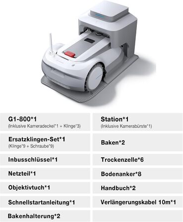 Робот-газонокосарка 800 без обмежувального дроту, повністю автоматична робот-газонокосарка з картуванням, надширокосмуговий зв'язо