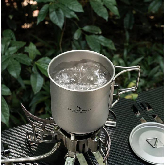 Титанова одношарова чашка для чаю та кави Boundless Voyage, портативний посуд для напоїв на відкритому повітрі, 220 мл, 350 мл, 500 мл (Ti3059D-500ml)