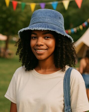 Джинсовий капелюх Zylioo L/XL/XXL для чоловіків та жінок, для великої голови, UPF50 захист від сонця, розмір 58-64 см, вінтажна літня шапка з китицями XL-XXL, темно-синя