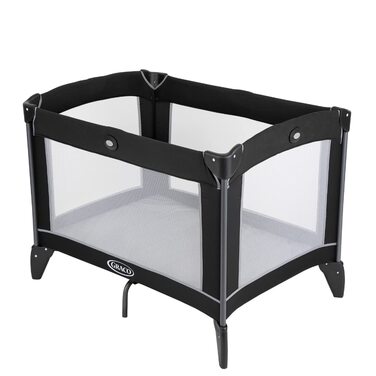 Компактне дорожнє ліжечко Graco, легке, з компактним складаним чохлом для перенесення, підходить від народження приблизно до 3 років, чорно-сіре, модне