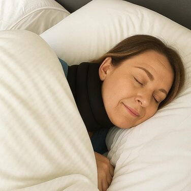 Ергономічна підтримка шиї від напруги, хропіння та апное (Чорний, M (40 см)) Чорний M (40 см)