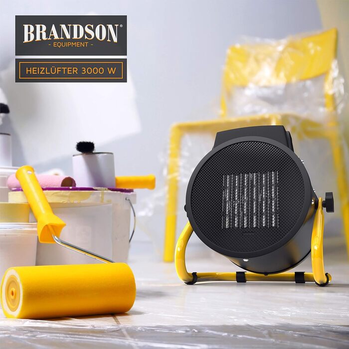 Керамічний обігрівач потужністю 3000 Вт - Будівельний обігрівач/осушувач повітря - Турбоелектричний вентилятор-обігрівач із захистом від перегріву - Надзвичайно потужний - 2 режими нагріву - для будівельних майданчиків, будинків, майстерень, гаражів A 300
