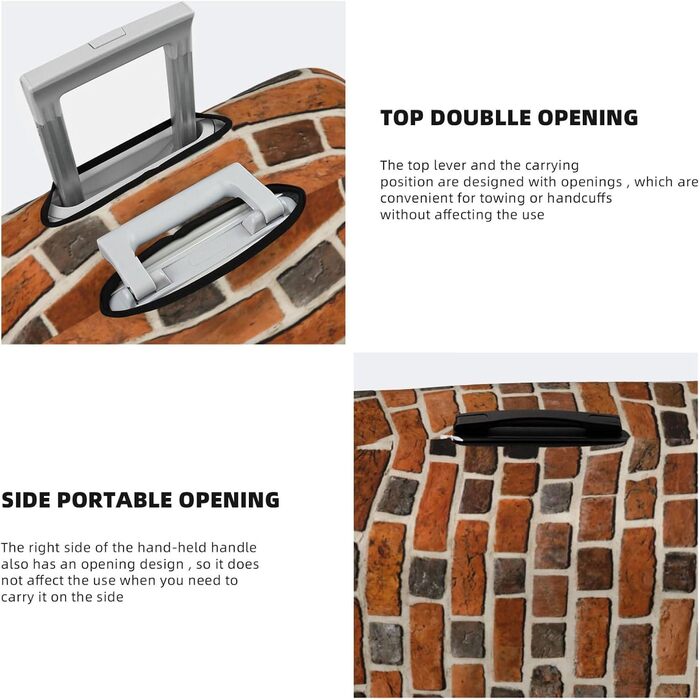 Чохол для валізи Цегляна стіна з еластичної тканини, захисний від подряпин та пилу, чорний, розмір 85 см