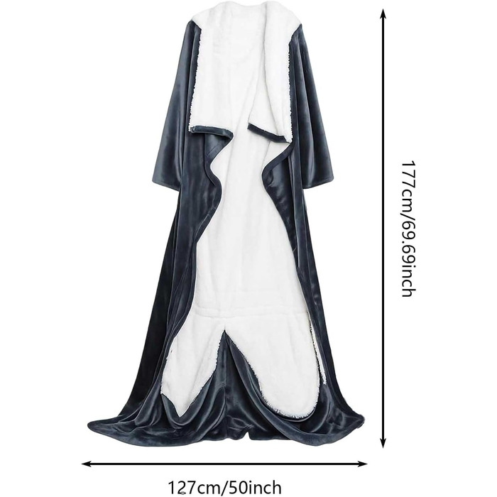 Підігріта ковдра, портативна підігріта ковдра з рукавами та кишенею для ніг з 6 регульованими налаштуваннями температури, автоматичним вимкненням через 2-10 годин, швидким розігрівом, ідеально підходить як подарунок для родини та