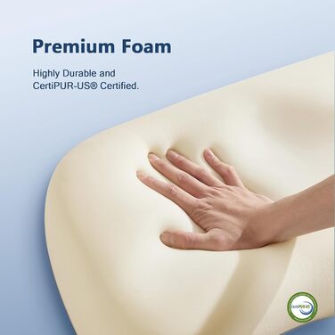 Подушка для шиї, подушка з піни з ефектом пам&39яті, ергономічна, ортопедична подушка з регульованою жорсткістю, подушка для підтримки шиї для сну на боці, спині та животі, 65 x 35 x 11,5 см