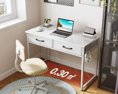 Стіл з 2 шухлядами, маленький стіл з підставкою для навушників, офісний стіл Стіл для ПК офісний стіл для офісу, вітальні, домашнь