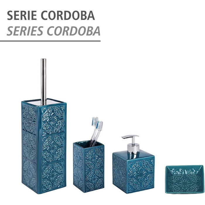 Дозатор для мила WENKO Mod. Cordoba, багаторазовий дозатор для рідкого мила, лосьйону або миючого засобу, виготовлений з високоякі