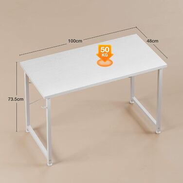Маленький письмовий стіл, 10048 см Комп&39ютерний стіл Офісний стіл з тримачем для навушників, Маленький білий стіл для домашнього офісу, Дерев&39яний ПК-стіл, Офісний стіл для дому, Білий 10048 см