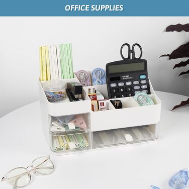 Організатор для косметики Greentainer з шухлядами, косметичний органайзер з 8 відділеннями і 3 шухлядами для помади, щіток, лосьйо