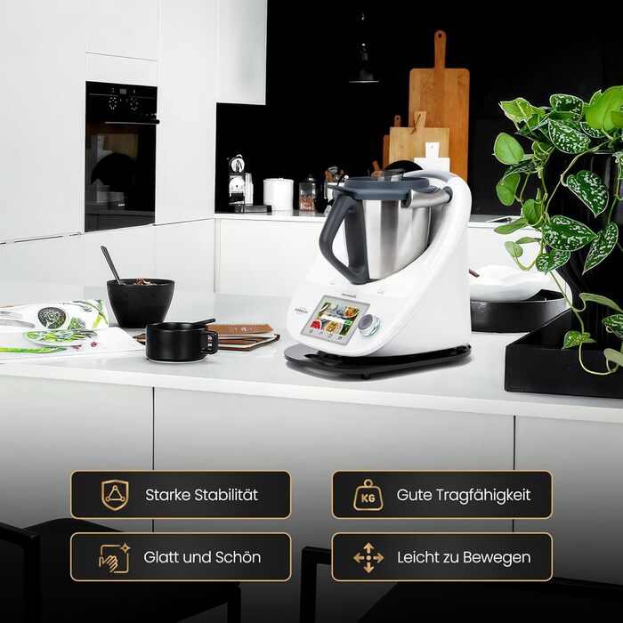 Для розсувної дошки Thermomix TM6 TM5 акрил, розсувна дошка EPULLWUP з ручкою без зусиль переміщення для кухонного комбайна Thermomix Vorwerk TM5 TM6 Аксесуари Pad Board, глянцевий чорний