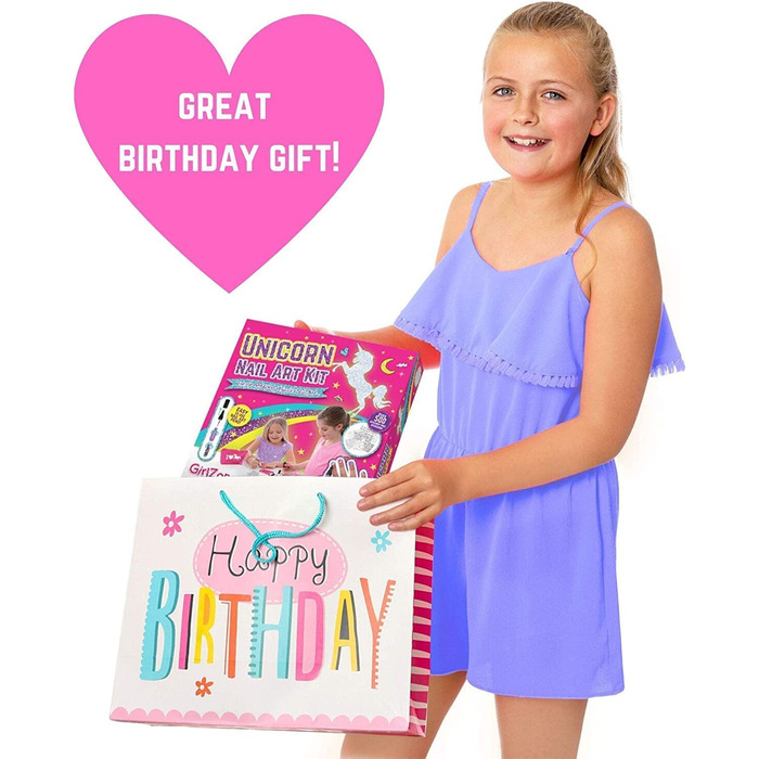 Подарунки для дівчаток GirlZone - Дитячий набір для студії нігтів "Єдиноріг" Набір для дизайну нігтів Дитячий набір лаків для нігтів Подарунковий набір для дітей віком 4-11 років Набір для дизайну нігтів "Єдиноріг"