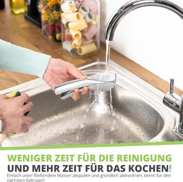 Прес для часнику преміум-класу Oliver's Kitchen - зручний і простий у догляді - подрібнює часник та імбир без зусиль (шкірка не по