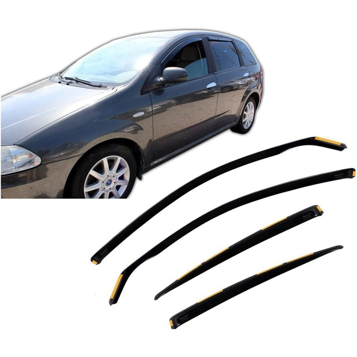 Дефлектор дощу J&J AUTOMOTIVE Wind Deflector для FIAT Croma 5-дверний 2005-2010 Combi 4 шт. HEKO темний