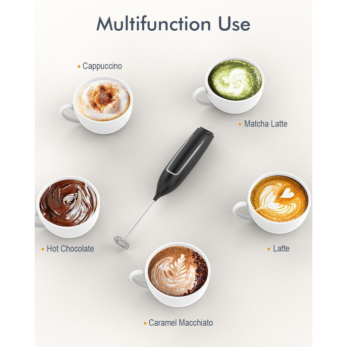 Паличка для збивання молока/вспениватель молока електричний портативний з потужним міксером для напоїв Кавовий віночок на батарейк
