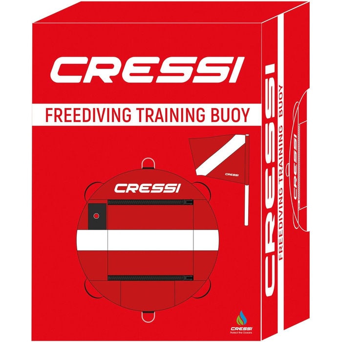 Надувний маркерний буй Cressi для фрідайвінгу та водних видів спорту, червоно-білий, унісекс