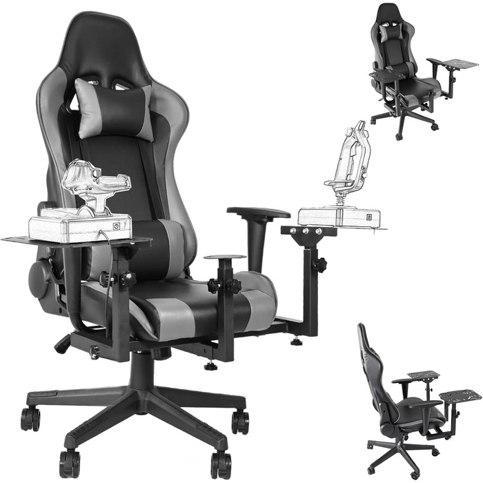 Крісло-кріплення для симулятора польоту Anman, багатофункціональне гоночне крісло, сумісне з важелем та дросельною заслінкою Airbus A10C, рокером та дросельною заслінкою, багатосценне застосування, джойстик та педаль дросельної заслінки не входять до комп