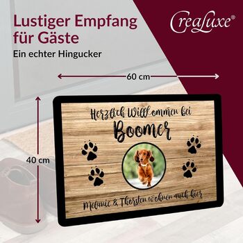 Персоналізований килимок для дверей - міцний, нековзний килимок для використання всередині та зовні приміщень - килимок, що вловлює бруд, який можна прати - килимок для зовнішніх та вхідних дверей - 60x40 см - Будь ласка, одягніть взуття та лапи. Персонал