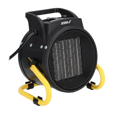 Електричний PTC обігрівач DEDRA 2,0 кВт, круглий, чорний, площа обігріву 20 м, керамічний нагрівальний елемент, для добре ізольованих приміщень, термостат, захист від перегріву, три режими роботи, контроль температури. Площа обігріву 20 м та продуктивніст