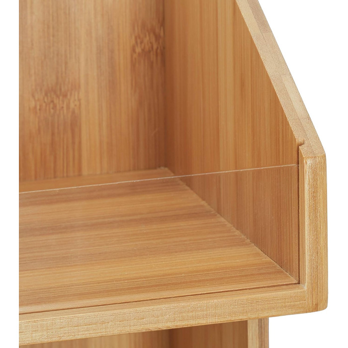 Бамбуковий органайзер Relaxdays з 3 ярусами, відкриті відділення для зберігання для офісу, підставка для спецій для кухні, висота та ширина 418x17 см, натуральний колір