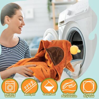 Портативна ковдра Mewaii з капюшоном та рукавами, м&39яка ковдра з рукавичками, м&39яка фланелева ковдра з шерпи для жінок та чоловіків, ідеально підходить для дому, подорожей та любителів домашніх тварин, 130x158 см, капібара з помаранчевим кольором