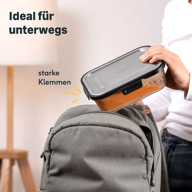 Скляний контейнер для зберігання продуктів SILBERTHAL 1 л - з кришкою з нержавіючої сталі - герметичний - також доступний у комплекті 1 л