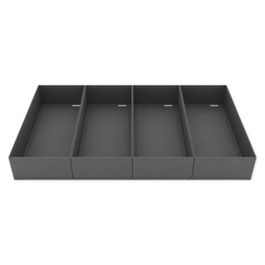 Точний (підходить для шухляди Ikea Pax 100 см), органайзер для шухляд Pax, стабільний розмір, органайзер для гардеробу, система зберігання в гардеробі, сірий, 52x22x11 см, комплект з 4 шт.