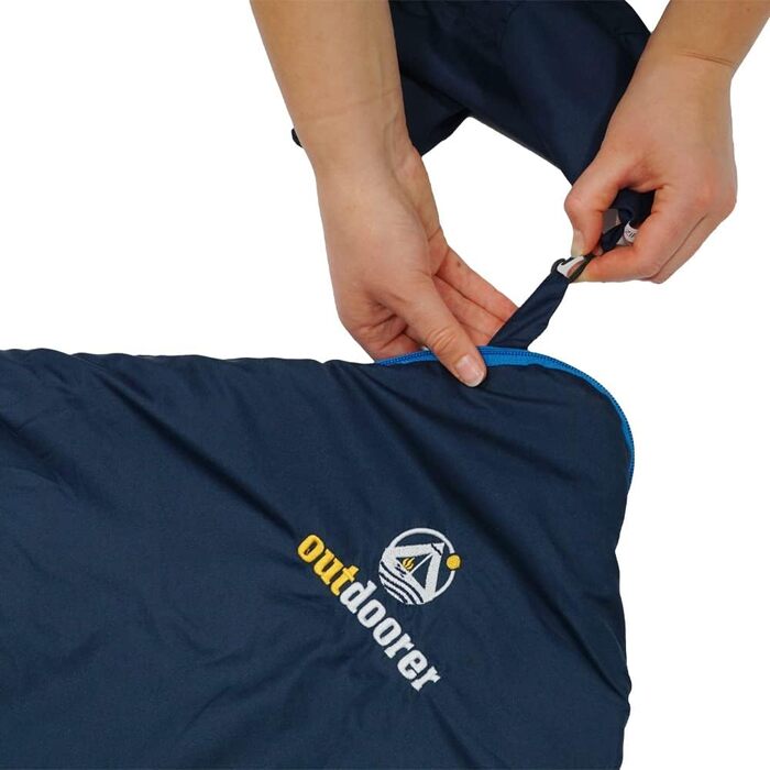 Легкий спальний мішок Trek Comfort від outdoorder, вагою 880 г дорожній спальний мішок для дорослих синього кольору, дуже маленький розмір упаковки 28x15 см