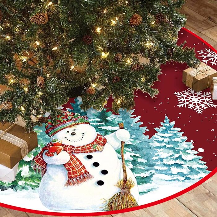 Коврик для ялинки 120 см темно-червона AOLOA
