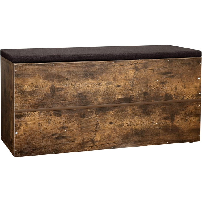 Лавка для взуття VASAGLE, полиця для взуття із сидінням, лавка для зберігання речей, добре оббита, лавка для передпокою з 10 відділеннями, регульовані полиці, для спальні, 30 x 104 x 48 см, вінтажний коричневий LHS10BX