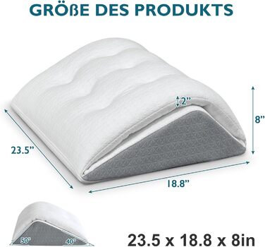 Подушка для підняття ніг TANYOO, подушка для колін для тих, хто спить на спині, двошарова трикутна подушка з піни з ефектом пам&39яті для ніг після операції