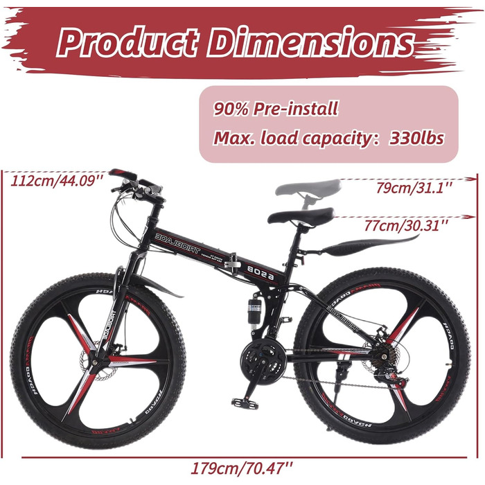 Складаний гірський велосипед для дорослих LSBIKE 27.5″