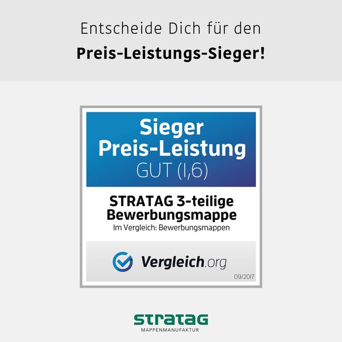 Трисекційних папок для аплікацій, синього кольору, з 2 затискними рейками з текстурою тонкої шкіри - високоякісне тиснення &quotAPPLICATION&quot - безпосередньо від виробника STRATAG, 10