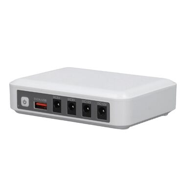 Міні UPS Джерело безперебійного живлення 6000mAh DC 5V/9V/12V для охоронних систем, роутерів, модемів та камер відеоспостереження (Європейська вилка)